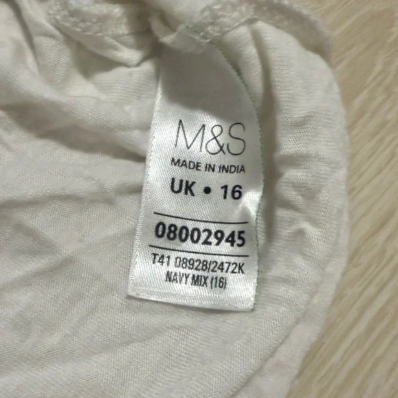 3/$10 M&S Basic Woman White Top - Picture 5 of 5